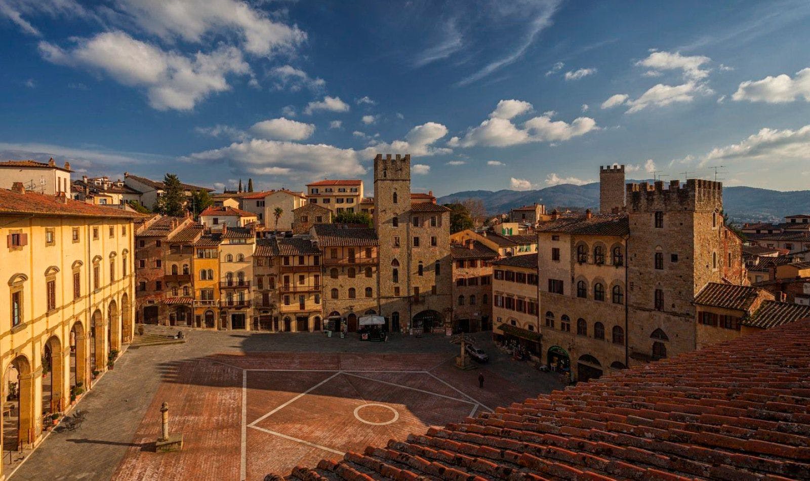The romantic beauty of tuscan medieval town